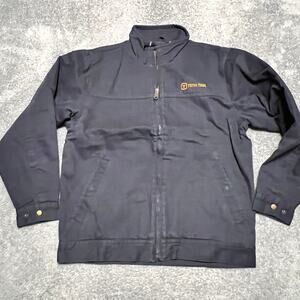 Corner Stone Coat Mens Medium Blue Work Canvas Total Tool Jacket Plaid Lined